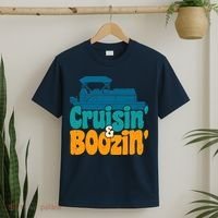 Cruisin' and Boozin' Party Pontoon Boat Booze Captain T-Shirt thumb 2