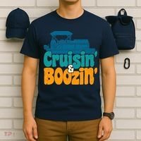 Cruisin' and Boozin' Party Pontoon Boat Booze Captain T-Shirt thumb 6