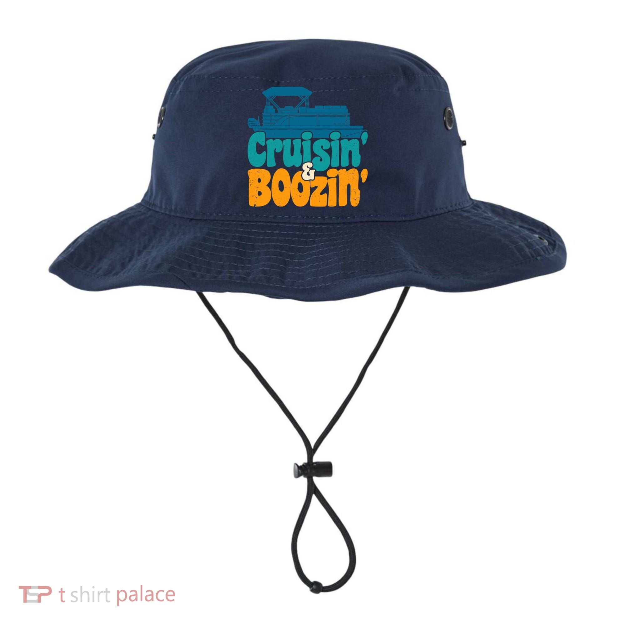 Cruisin' and Boozin' Party Pontoon Boat Booze Captain Bucket Hat