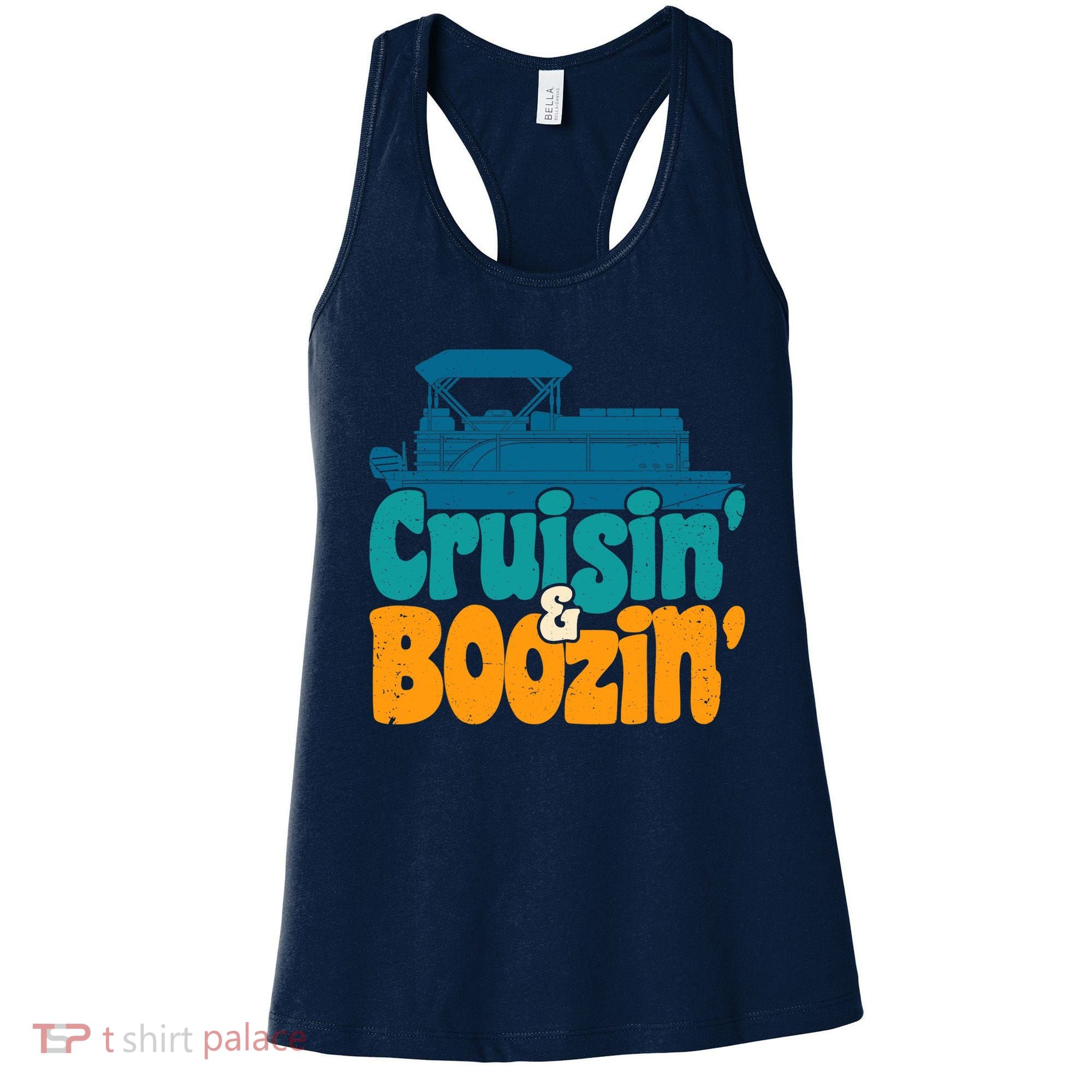 Cruisin' and Boozin' Party Pontoon Boat Booze Captain Women's Tank Top