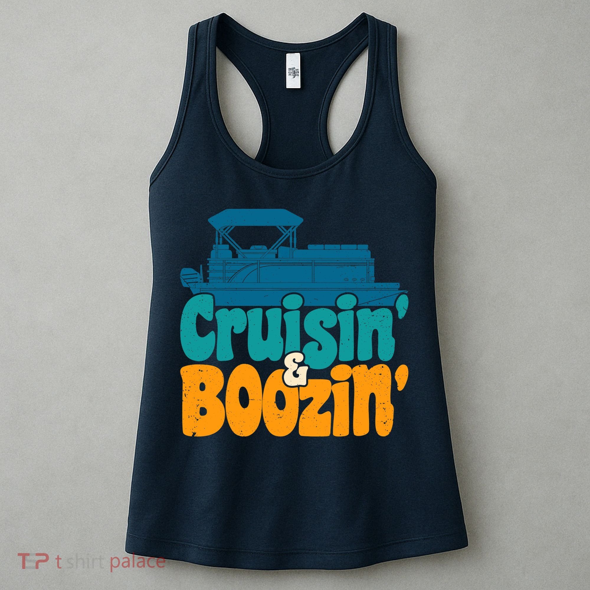 Cruisin' and Boozin' Party Pontoon Boat Booze Captain Women's Tank Top