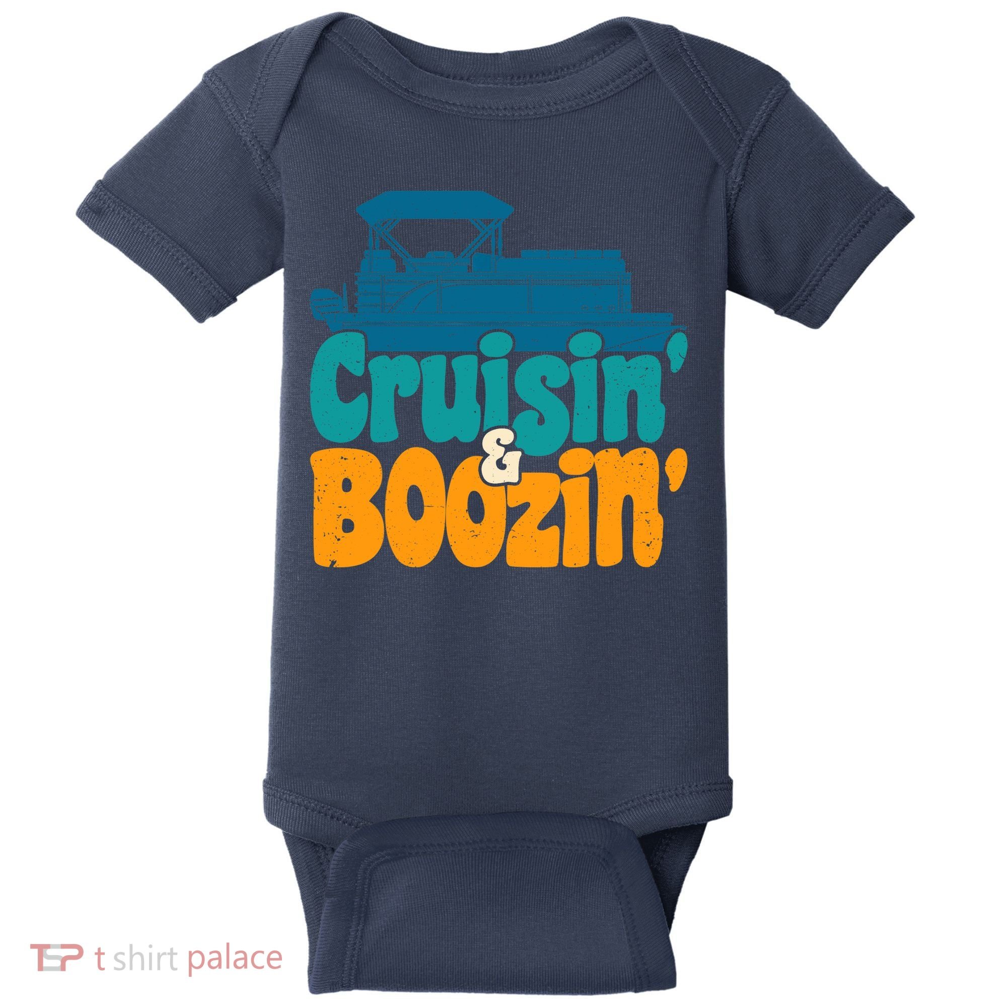 Cruisin' and Boozin' Party Pontoon Boat Booze Captain Baby Bodysuit