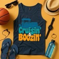 Cruisin' and Boozin' Party Pontoon Boat Booze Captain Tank Top thumb 4