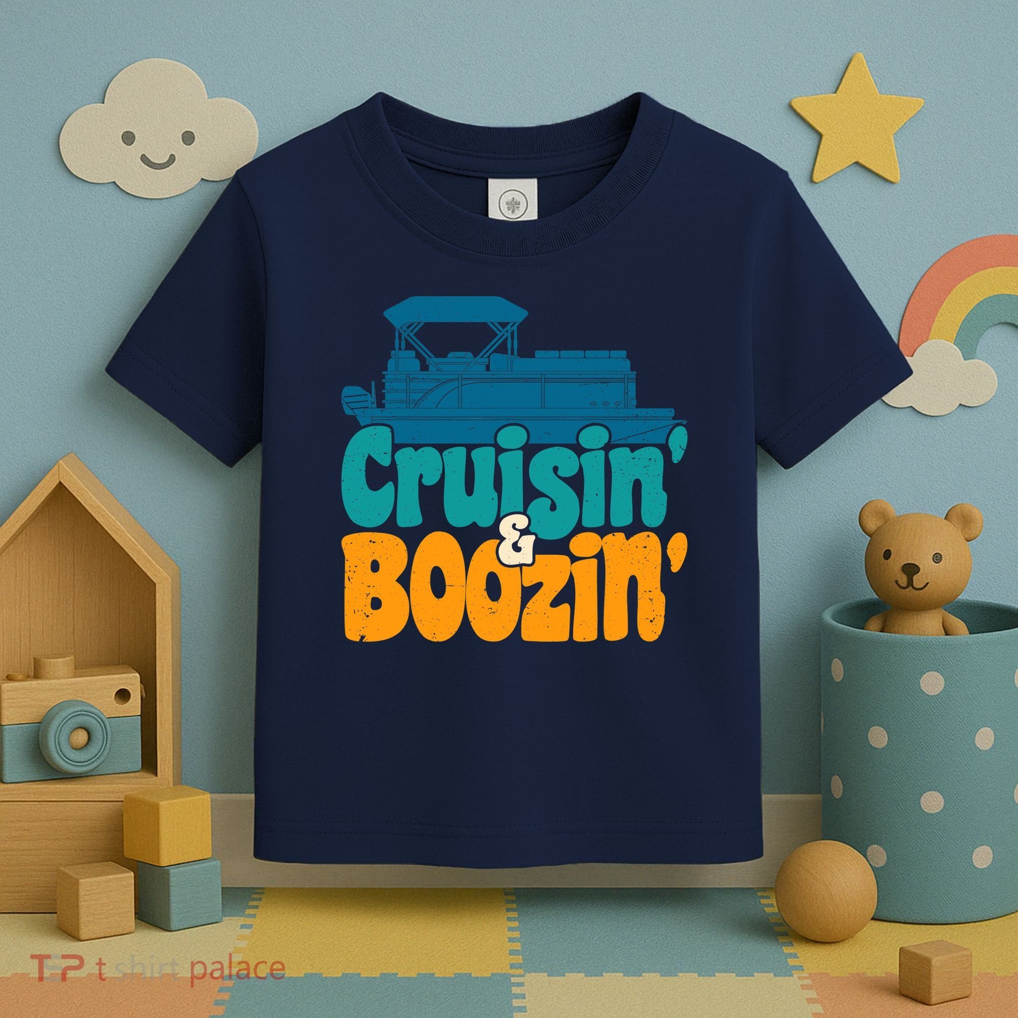 Cruisin' and Boozin' Party Pontoon Boat Booze Captain Toddler T-Shirt