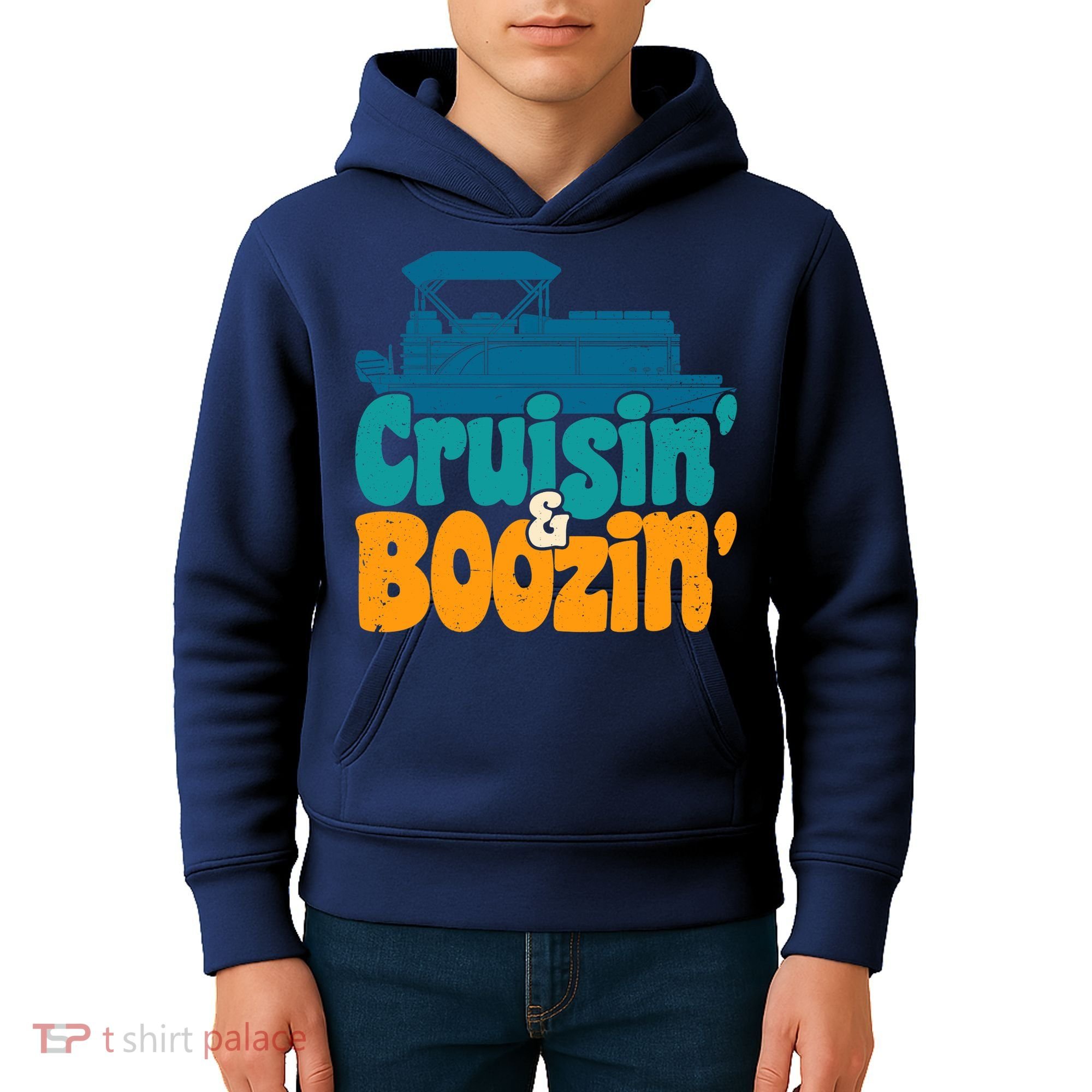 Cruisin' and Boozin' Party Pontoon Boat Booze Captain Kids Hoodie