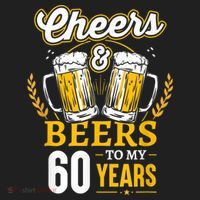 Cheers And Beers To My 60 Years 60th Birthday Golf Towel thumb 3