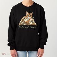 Cats And Books Floral Cute Women's Sweatshirt thumb 0