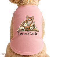 Cats And Books Floral Cute Doggie Tank thumb 0