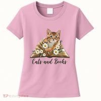 Cats And Books Floral Cute Women's T-Shirt thumb 0