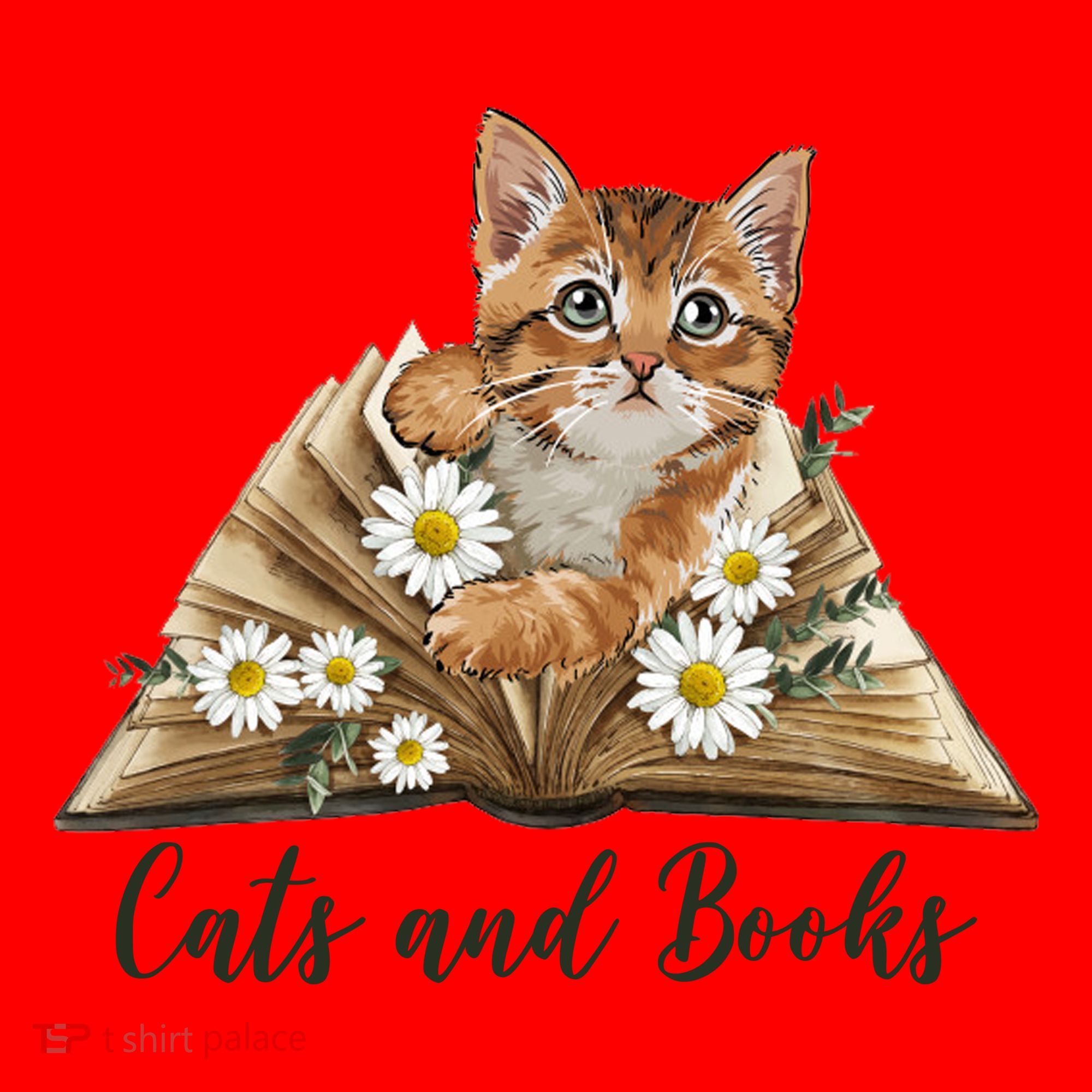 Cats And Books Floral Cute Santa Hat