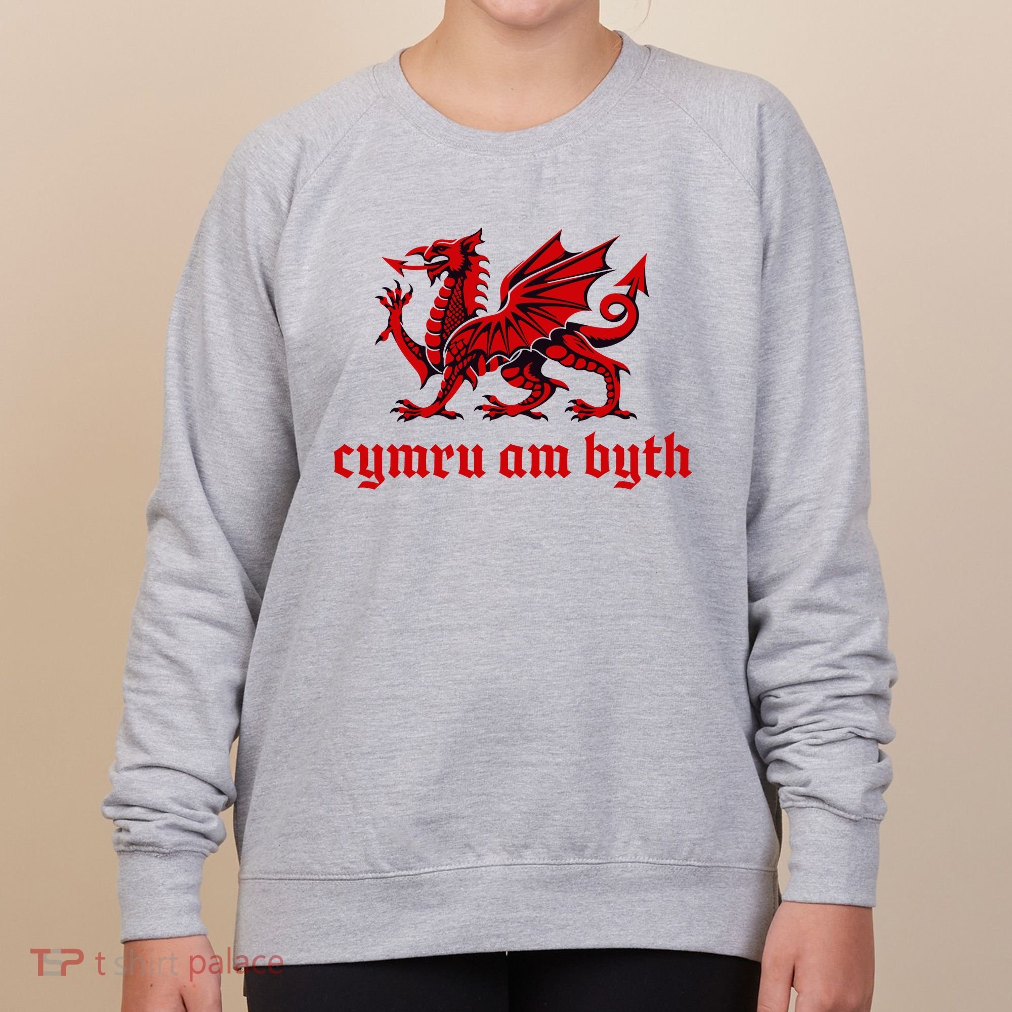 Cymru am byth Wales Red Welsh Dragon Cymraeg Flag Women's Sweatshirt