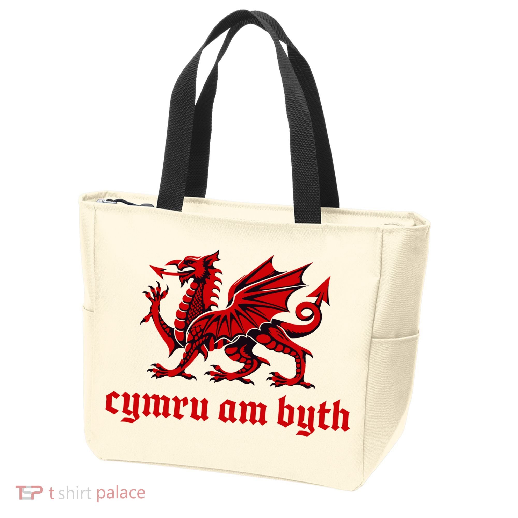 Cymru am byth Wales Red Welsh Dragon Cymraeg Flag Tote Bag