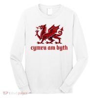 Cymru am byth Wales Red Welsh Dragon Cymraeg Flag Long Sleeve Shirt thumb 0