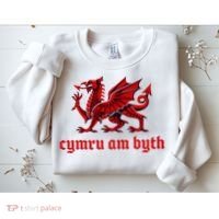 Cymru am byth Wales Red Welsh Dragon Cymraeg Flag Sweatshirt thumb 2