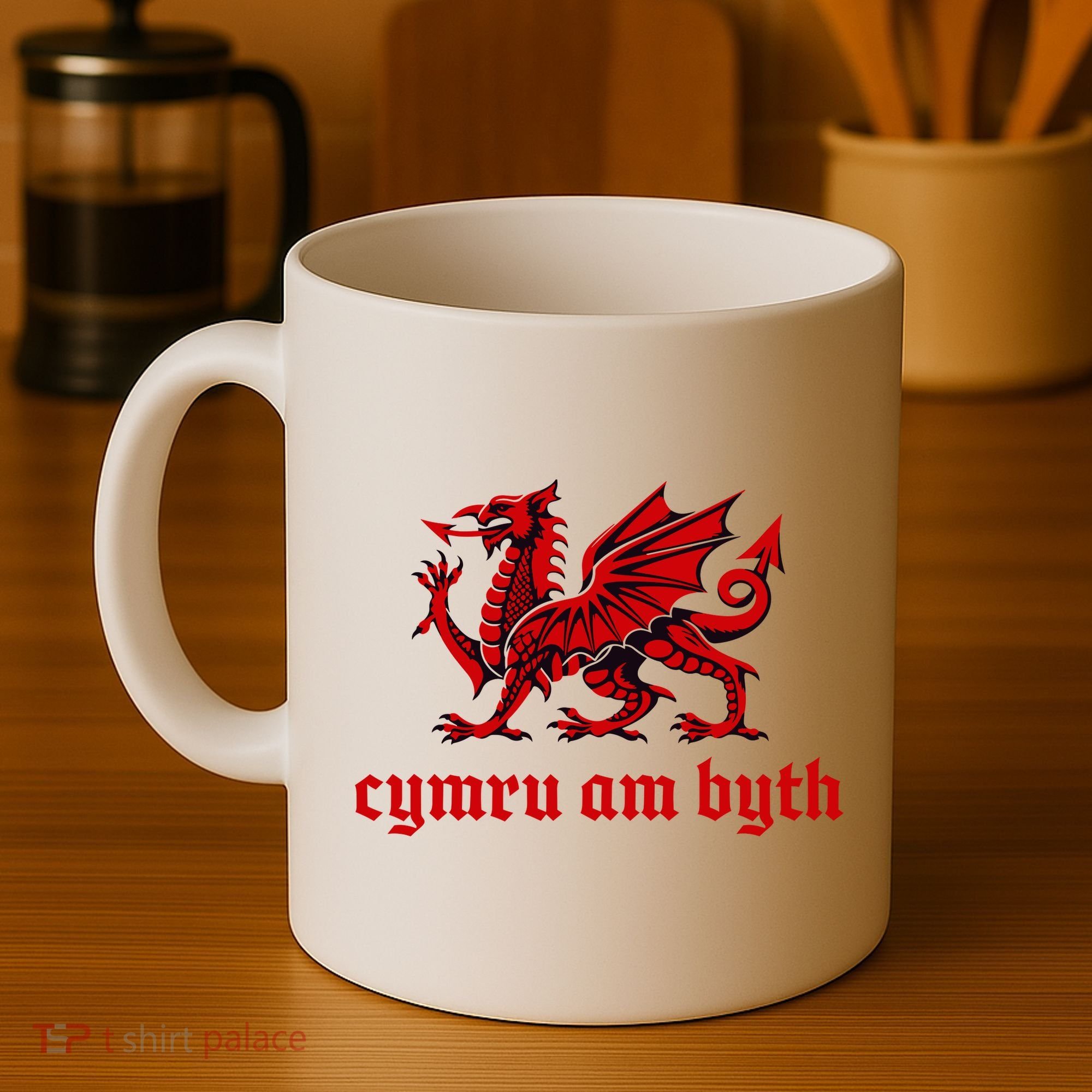 Cymru am byth Wales Red Welsh Dragon Cymraeg Flag Coffee Mug