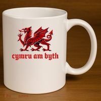 Cymru am byth Wales Red Welsh Dragon Cymraeg Flag 11oz C Handle Ceramic Mug thumb 3