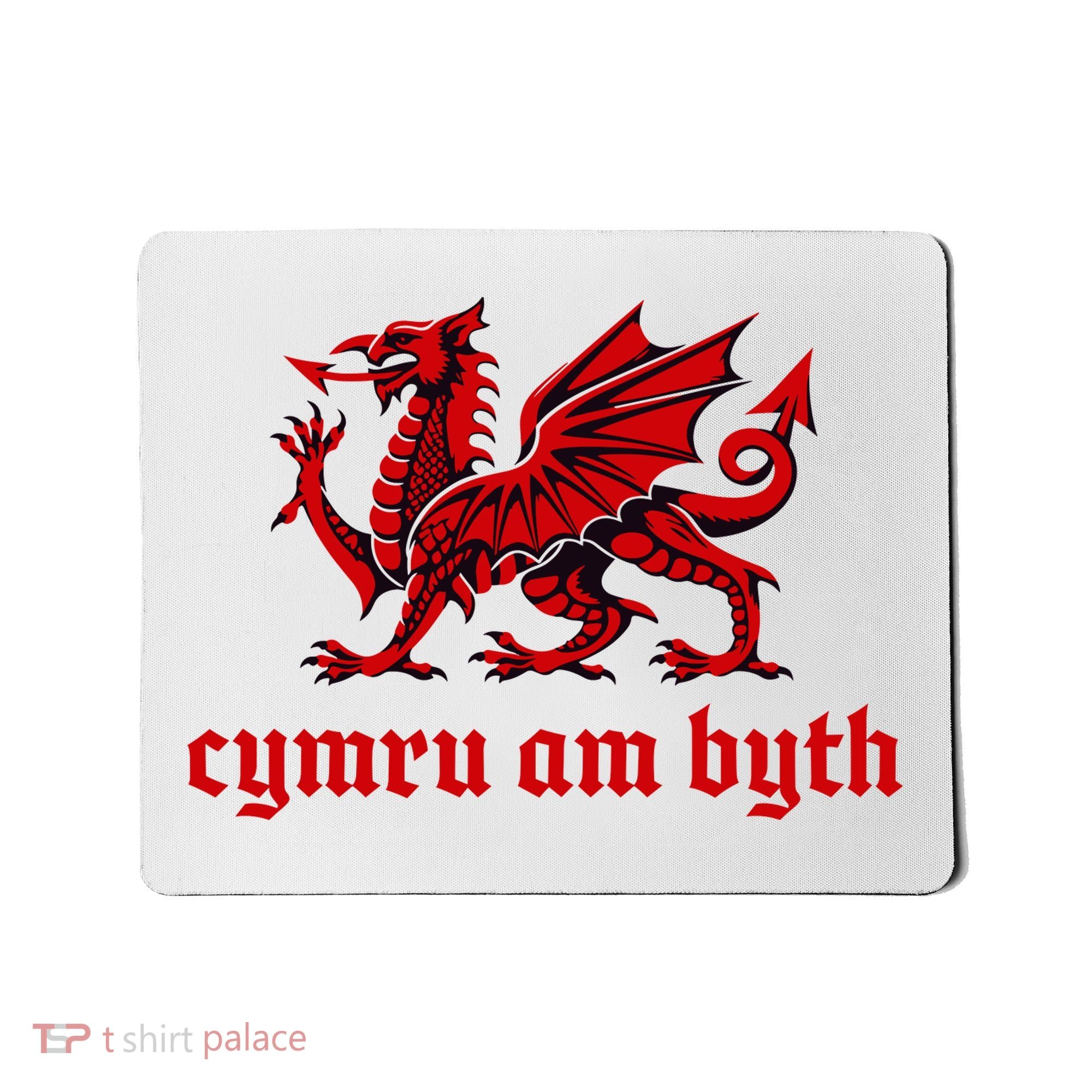 Cymru am byth Wales Red Welsh Dragon Cymraeg Flag Mousepad