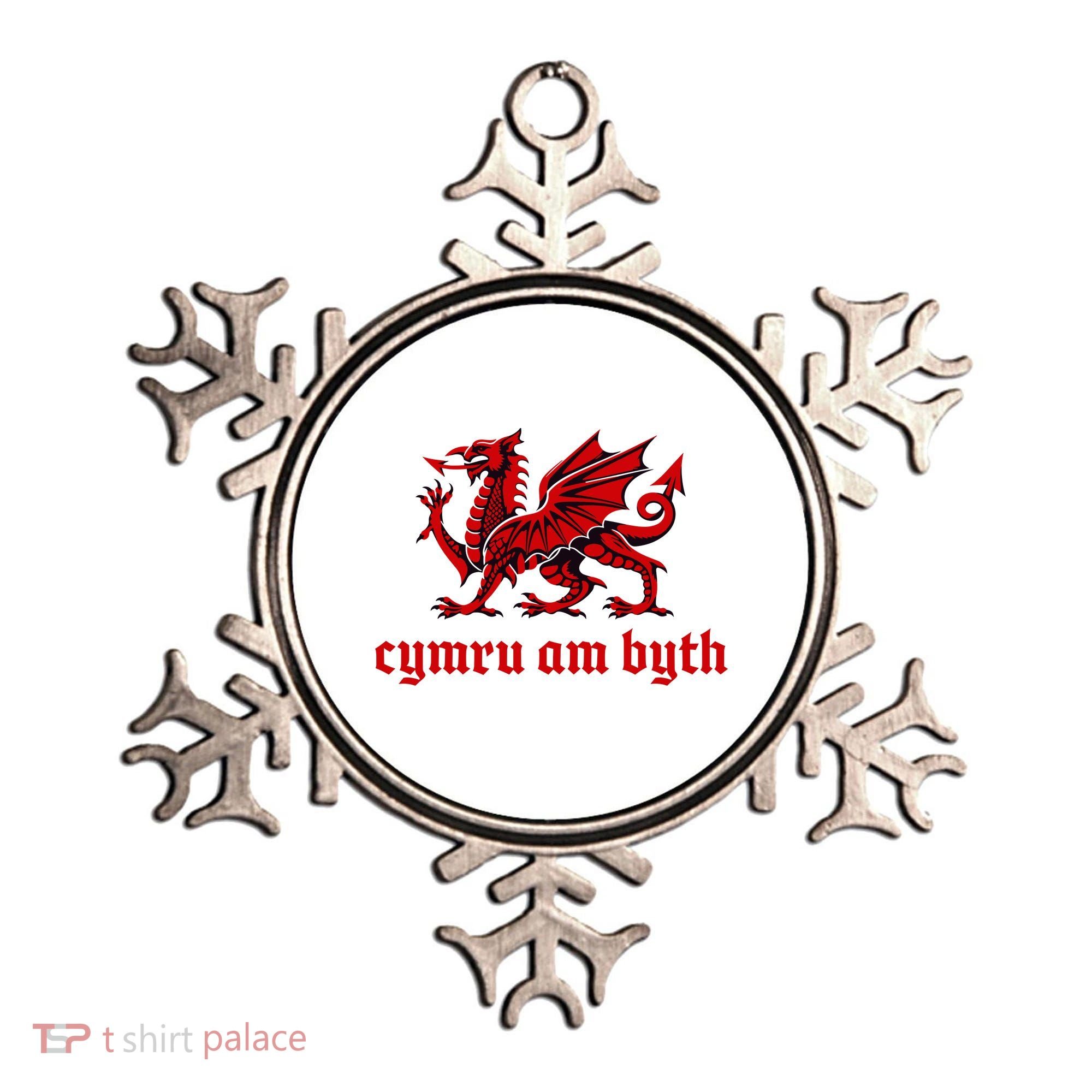 Cymru am byth Wales Red Welsh Dragon Cymraeg Flag Ornament