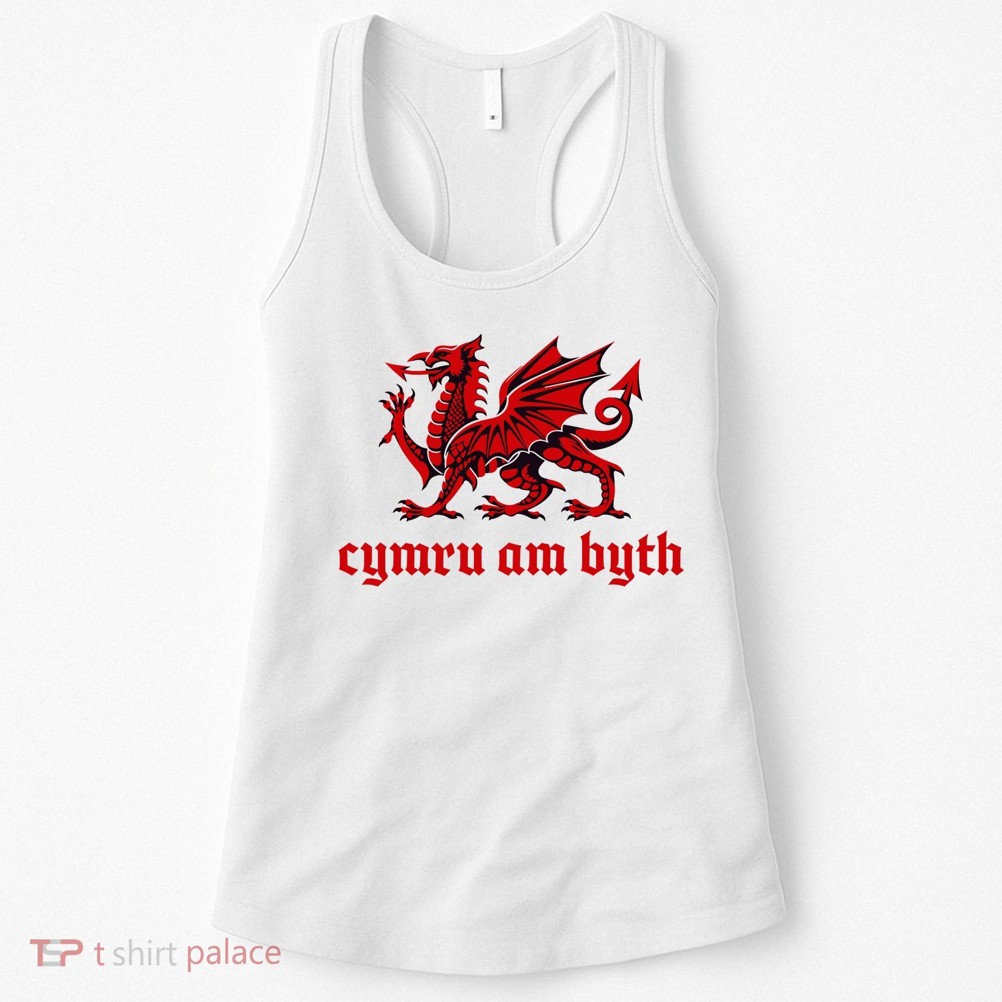 Cymru am byth Wales Red Welsh Dragon Cymraeg Flag Women's Tank Top