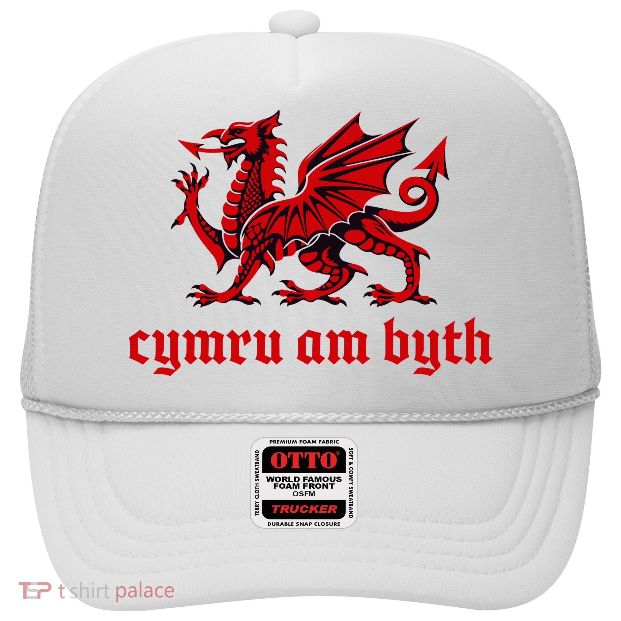 Cymru am byth Wales Red Welsh Dragon Cymraeg Flag Hat