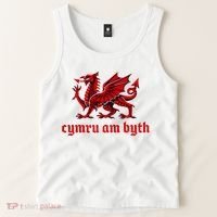 Cymru am byth Wales Red Welsh Dragon Cymraeg Flag Tank Top thumb 2