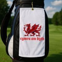Cymru am byth Wales Red Welsh Dragon Cymraeg Flag Golf Towel thumb 2