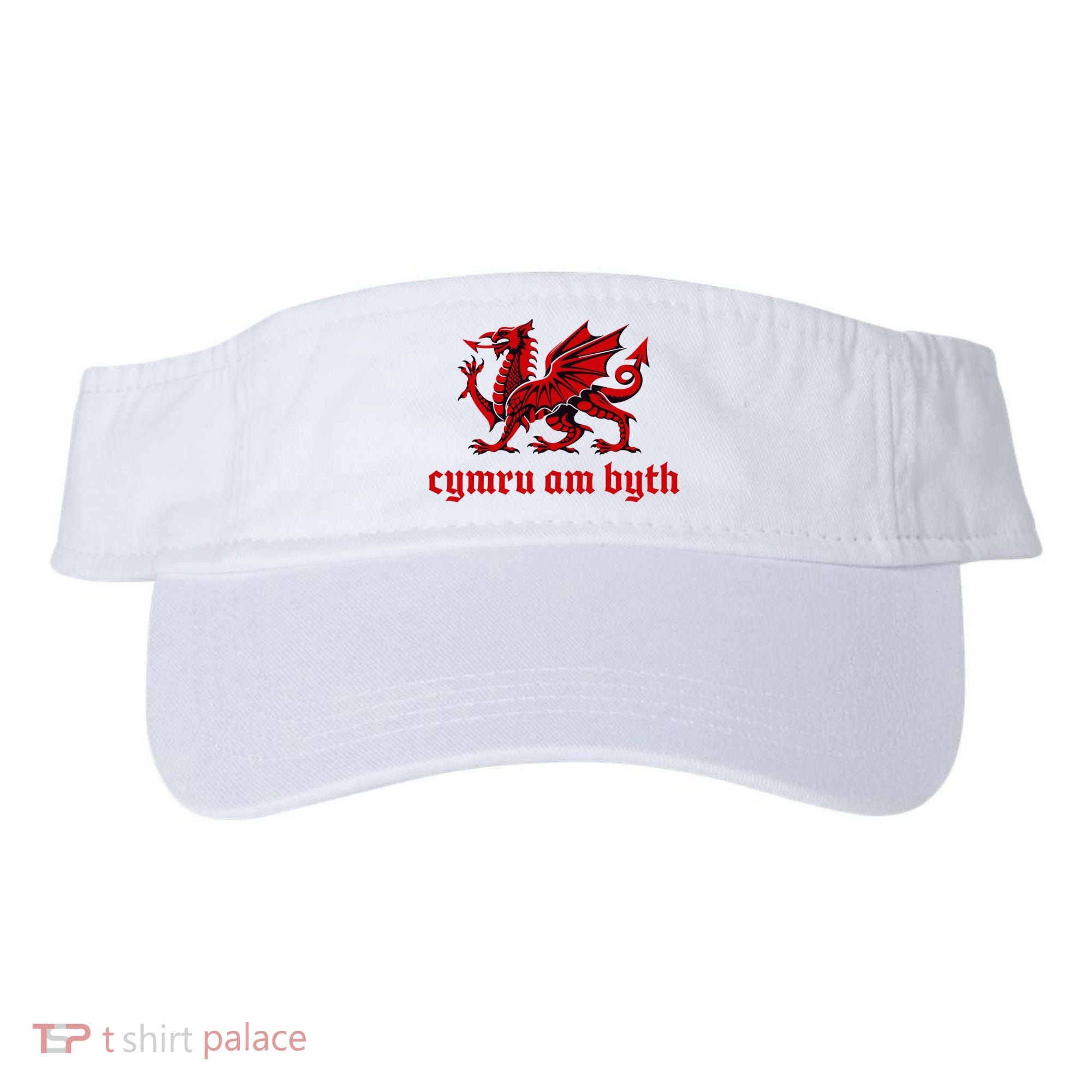 Cymru am byth Wales Red Welsh Dragon Cymraeg Flag Visor
