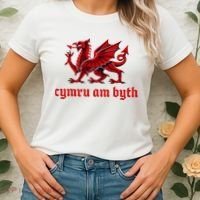 Cymru am byth Wales Red Welsh Dragon Cymraeg Flag Women's T-Shirt thumb 2