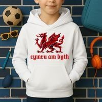 Cymru am byth Wales Red Welsh Dragon Cymraeg Flag Kids Hoodie thumb 2