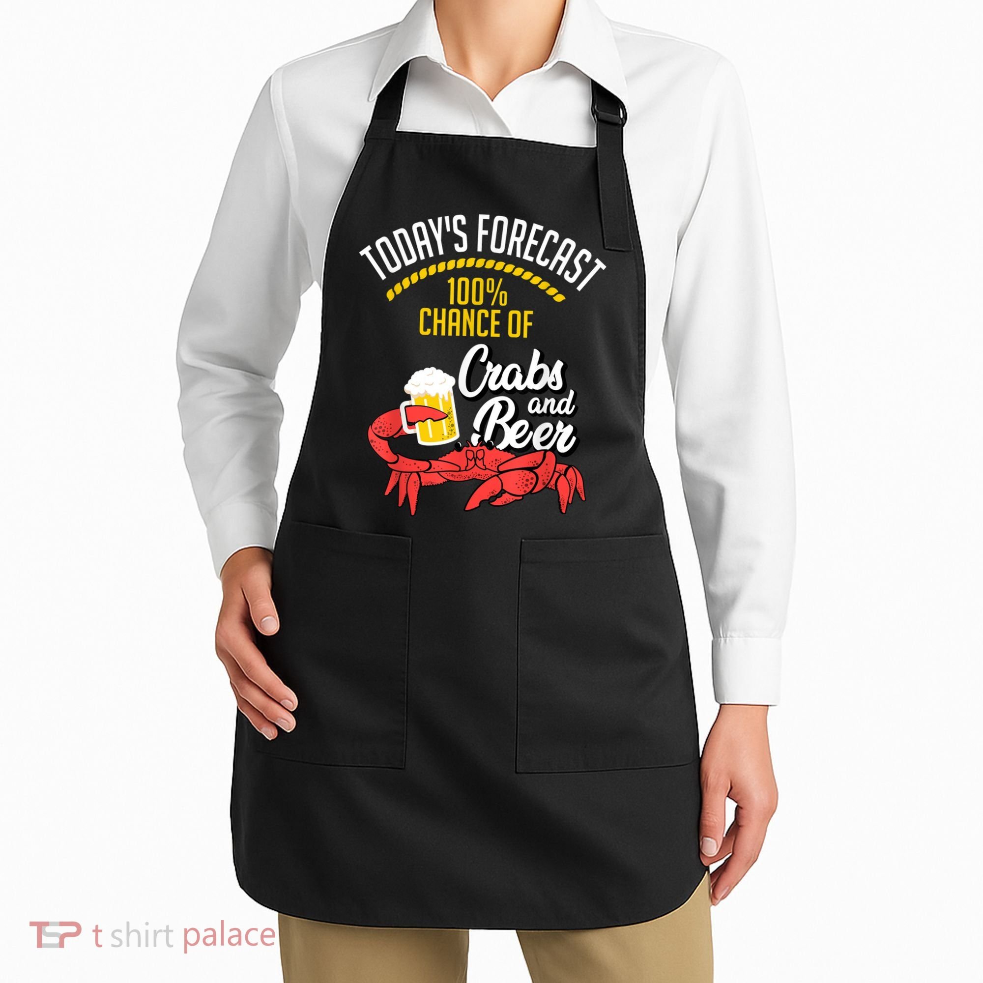 Crabs And Beer Chesapeake Blue Crab Crabbing Men Women Apron