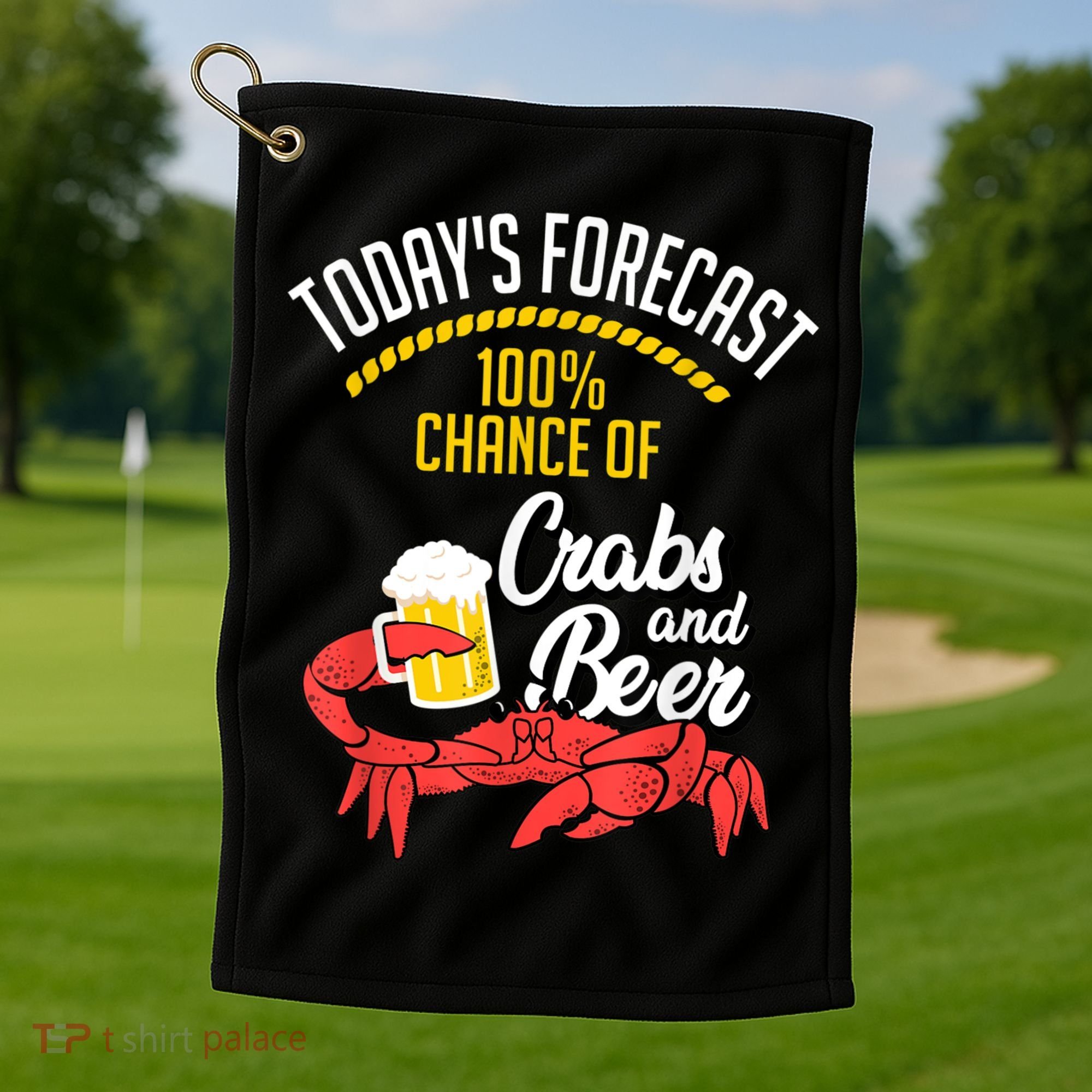 Crabs And Beer Chesapeake Blue Crab Crabbing Men Women Golf Towel