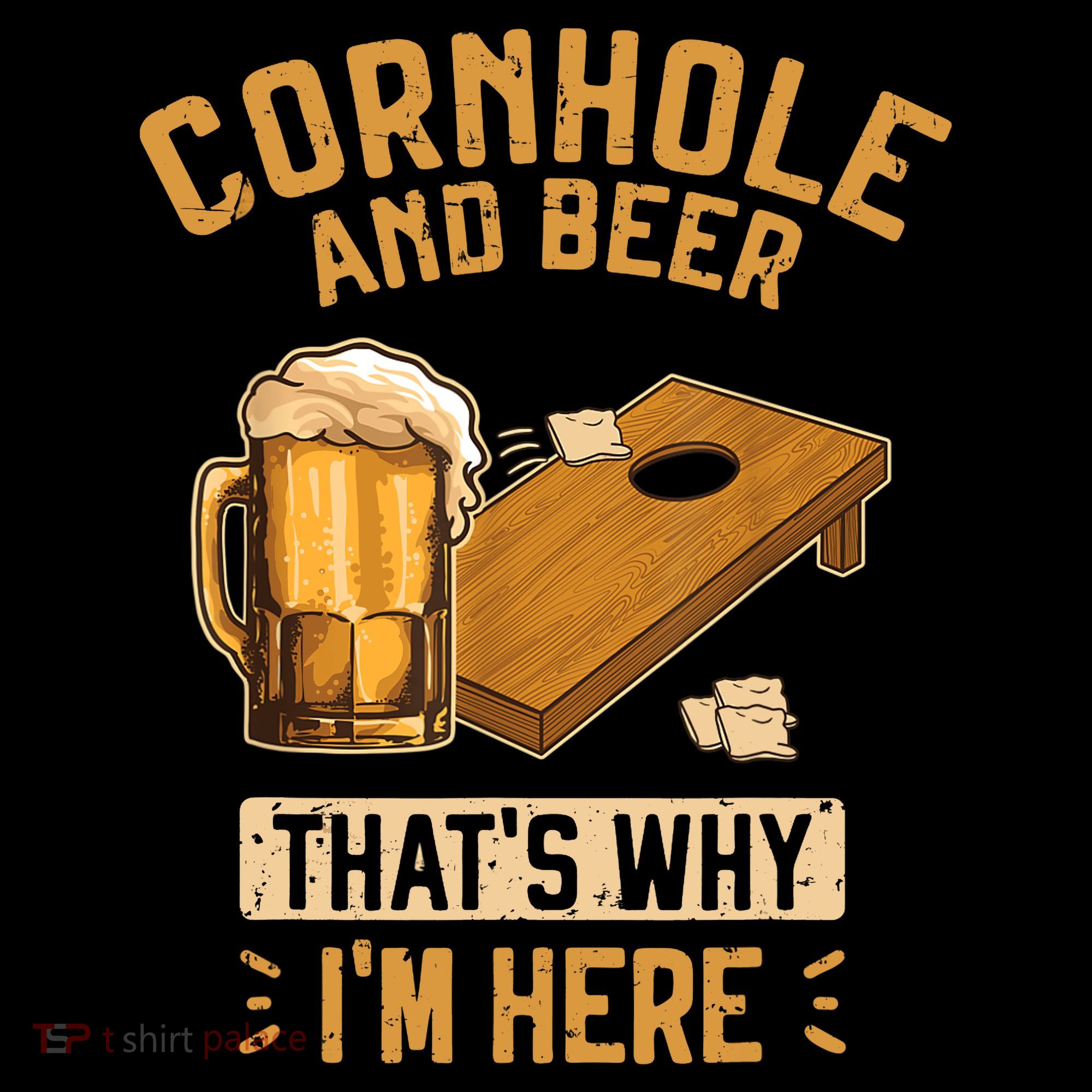 Cornhole And Beer That's Why I'm Here Sack Toss Game USA-Made Doggie Bandana