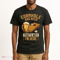 Cornhole And Beer That's Why I'm Here Sack Toss Game Tall T-Shirt thumb 2