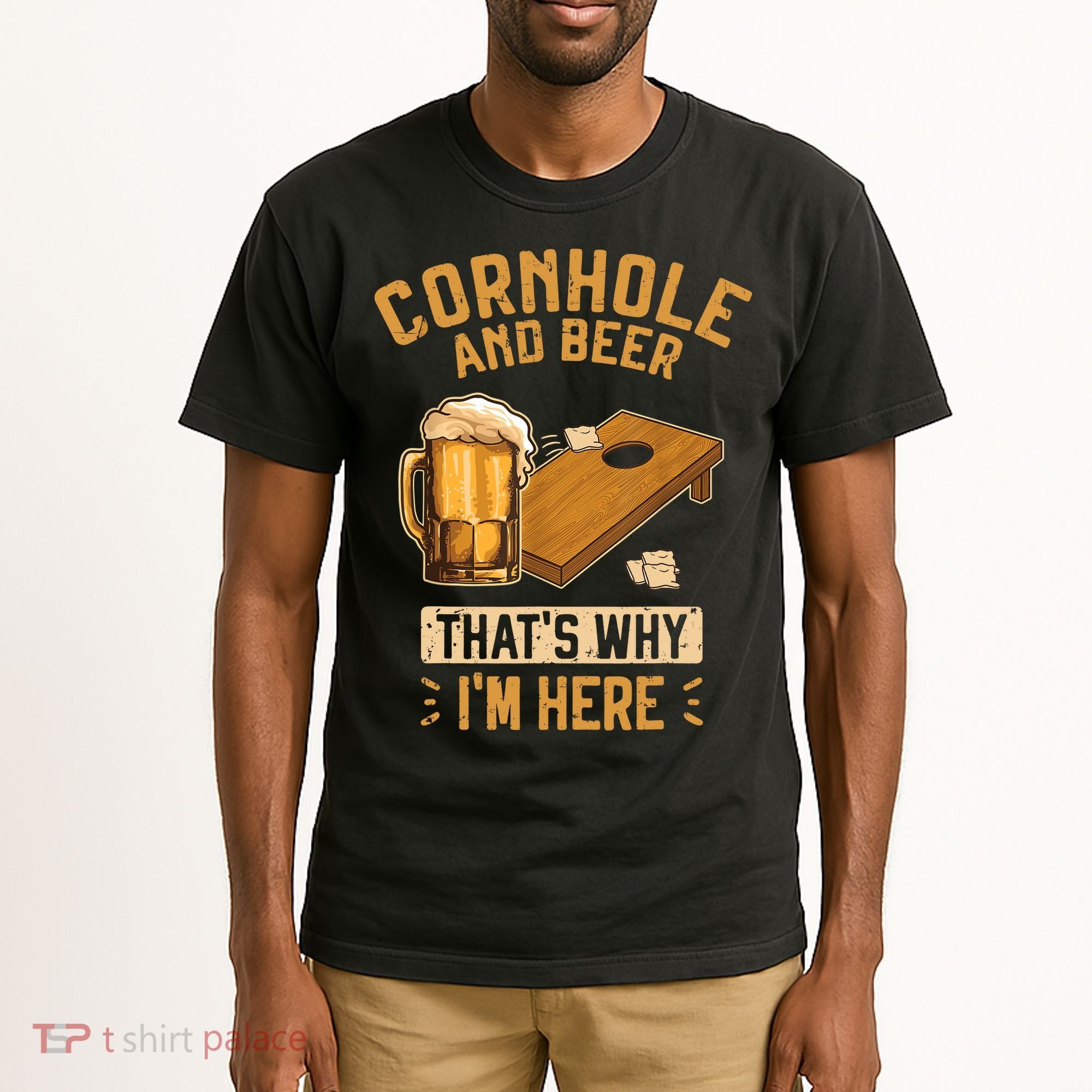 Cornhole And Beer That's Why I'm Here Sack Toss Game Tall T-Shirt