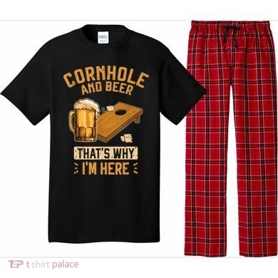 Cornhole And Beer That's Why I'm Here Sack Toss Game Pajama Set
