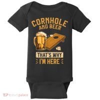 Cornhole And Beer That's Why I'm Here Sack Toss Game Baby Bodysuit thumb 0