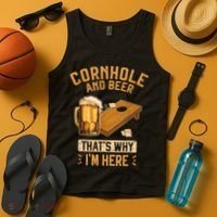 Cornhole And Beer That's Why I'm Here Sack Toss Game Tank Top thumb 4