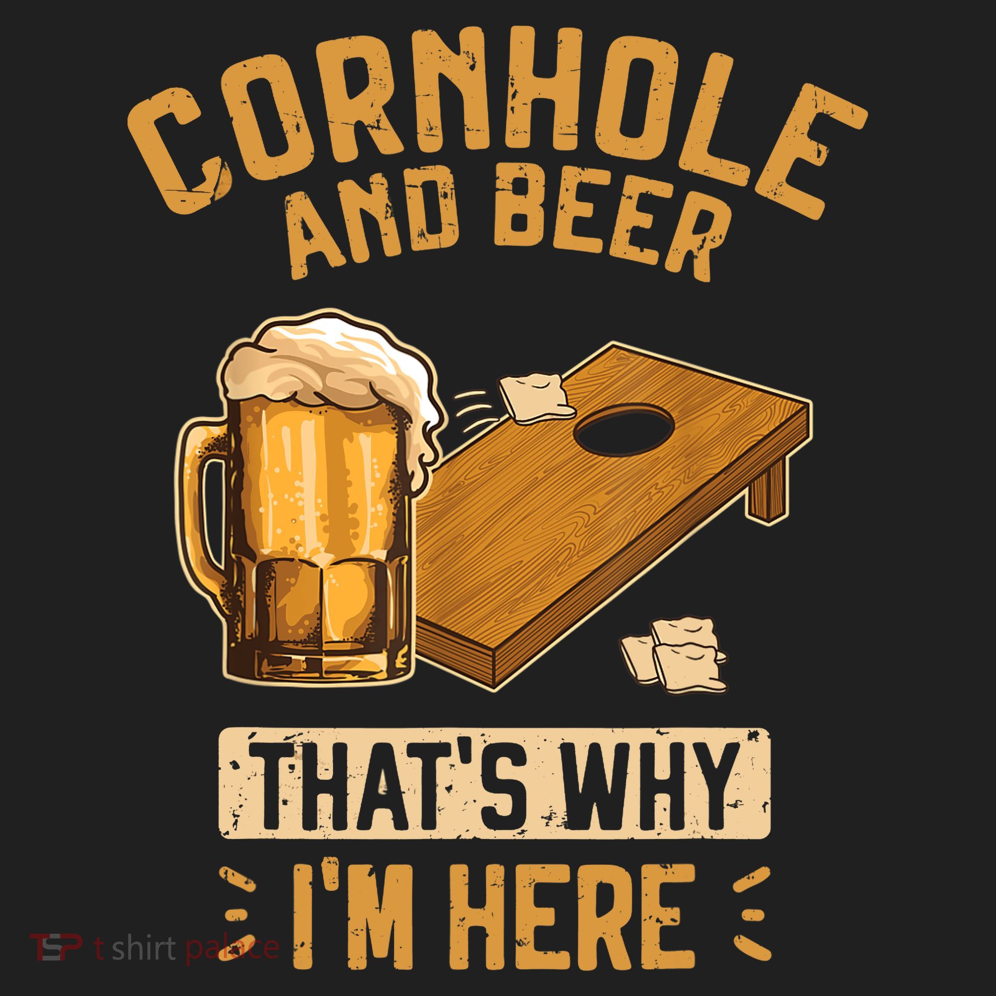Cornhole And Beer That's Why I'm Here Sack Toss Game Golf Towel