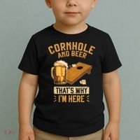 Cornhole And Beer That's Why I'm Here Sack Toss Game Toddler T-Shirt thumb 2