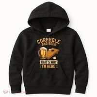 Cornhole And Beer That's Why I'm Here Sack Toss Game Kids Hoodie thumb 0