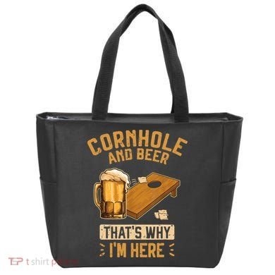 Cornhole And Beer That's Why I'm Here Sack Toss Game Bag
