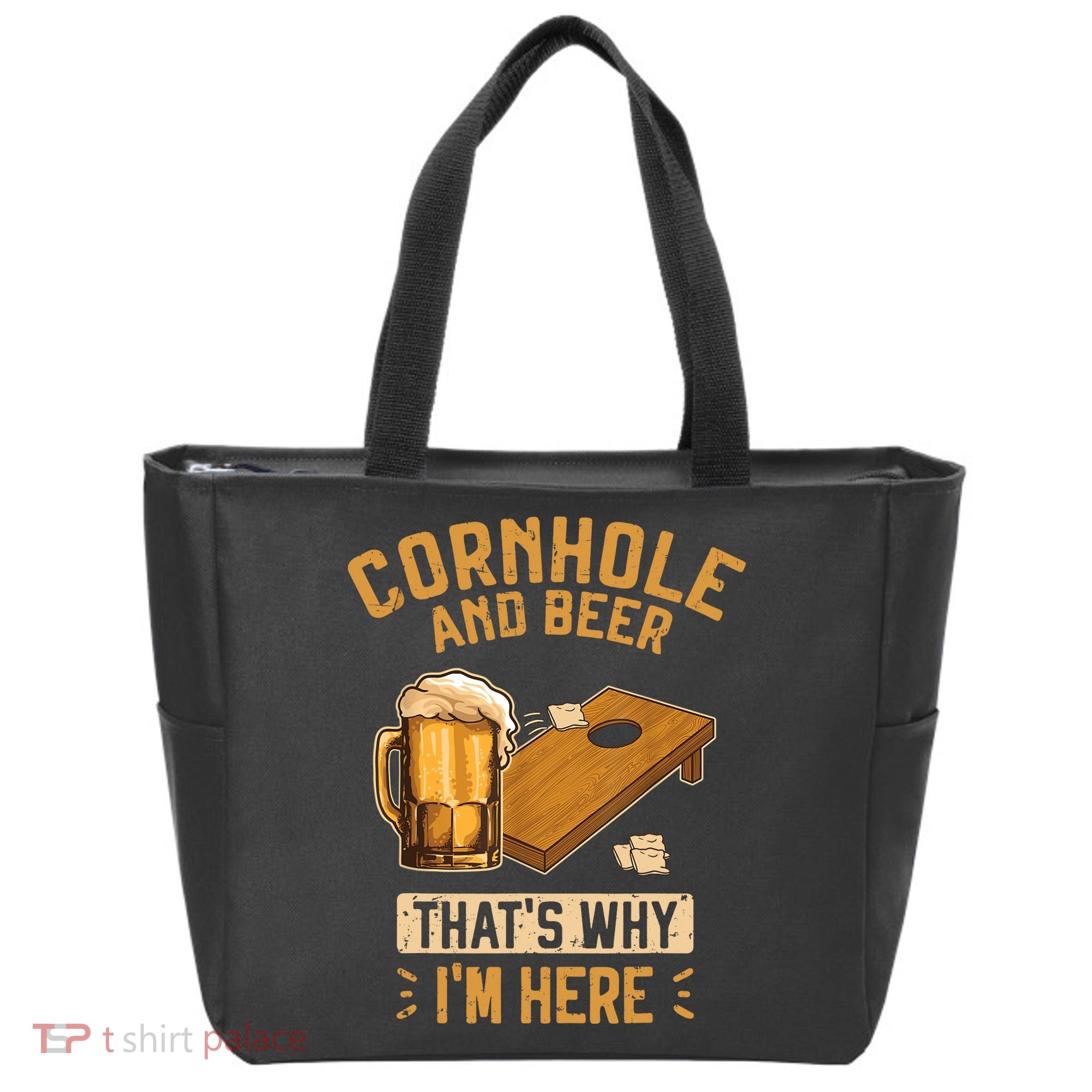 Cornhole And Beer That's Why I'm Here Sack Toss Game Tote Bag