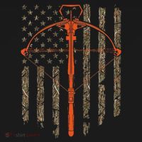 Crossbow Archery Bow Hunting Camo American Flag Distressed Sweatshirt thumb 3