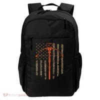 Crossbow Archery Bow Hunting Camo American Flag Distressed Backpack thumb 0