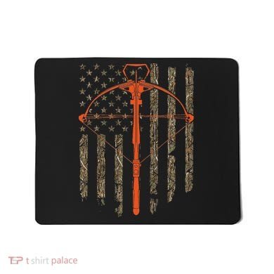 Crossbow Archery Bow Hunting Camo American Flag Distressed Mousepad