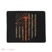 Crossbow Archery Bow Hunting Camo American Flag Distressed Mousepad thumb 0