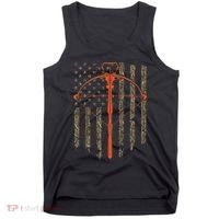 Crossbow Archery Bow Hunting Camo American Flag Distressed Tank Top thumb 0