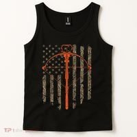 Crossbow Archery Bow Hunting Camo American Flag Distressed Tank Top thumb 2