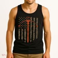 Crossbow Archery Bow Hunting Camo American Flag Distressed Tank Top thumb 3