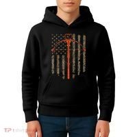 Crossbow Archery Bow Hunting Camo American Flag Distressed Kids Hoodie thumb 4